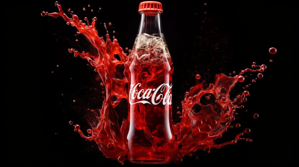 coca cola bottle with bubbles